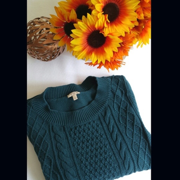 ⭐Talbots Teal Cable Knit Sweater - Picture 5 of 5